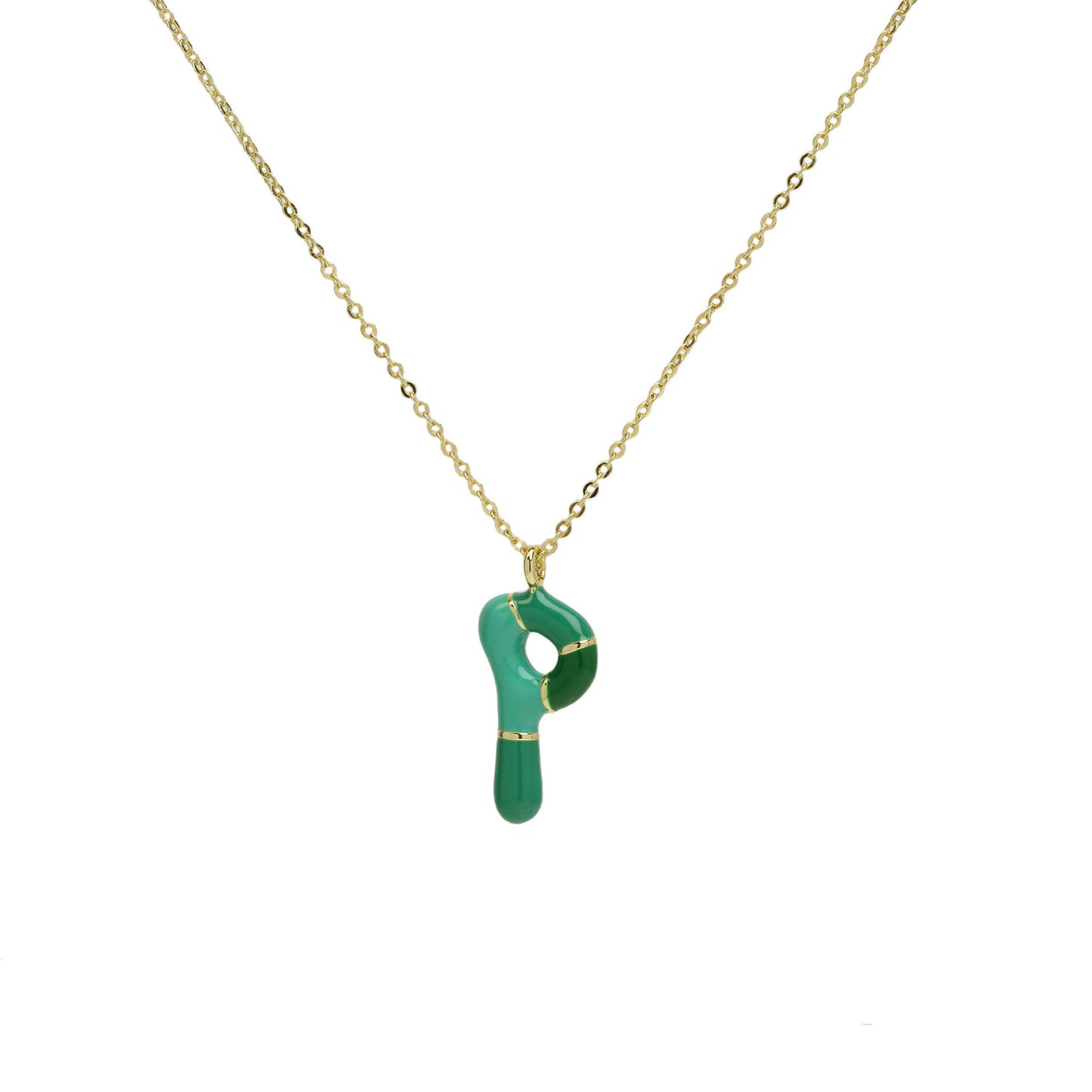 Flag Village Brass Epoxy Capsule 26 Letter Necklace For Women Initial Alphabet Pendant Necklace Fashion Link Chain Jewelry Gifts