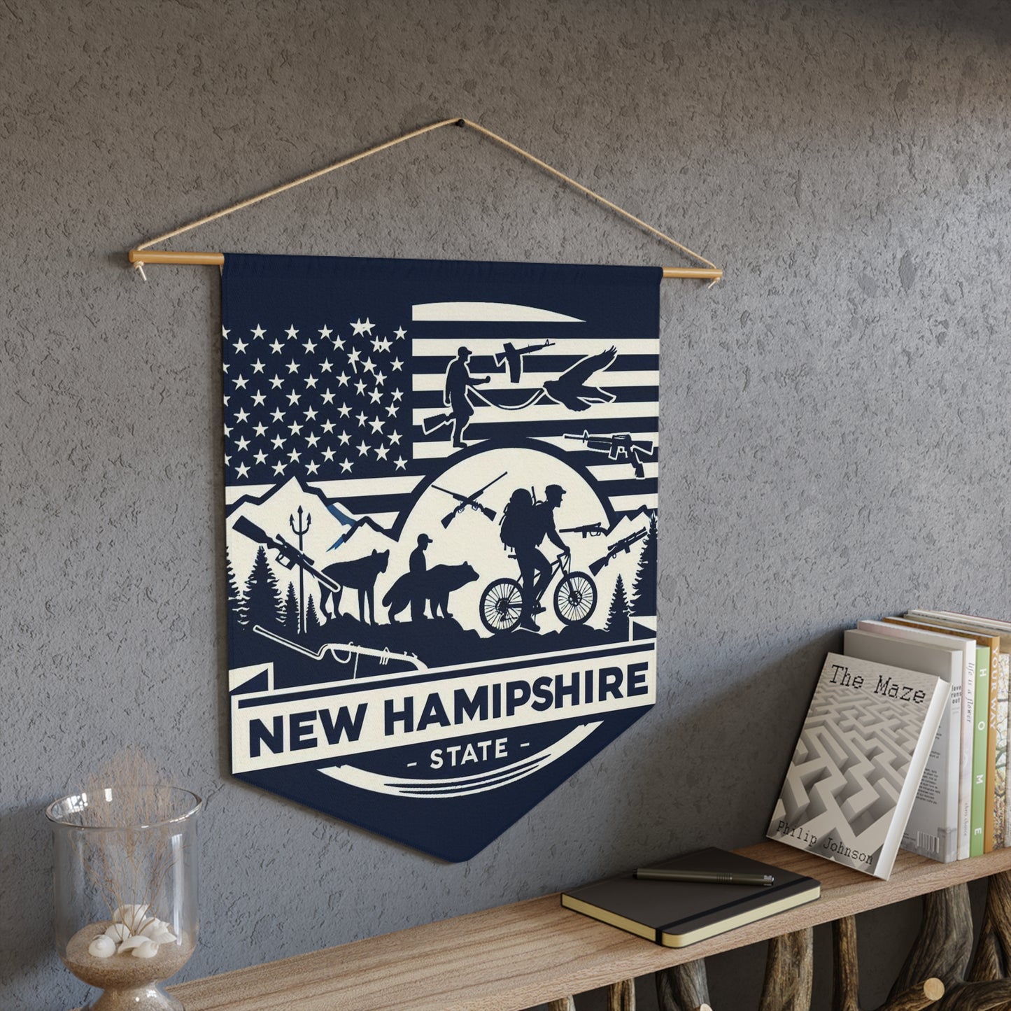 Flag Village New Hampshire State Flag Pennant Sporting Home Wall decoration NH0001