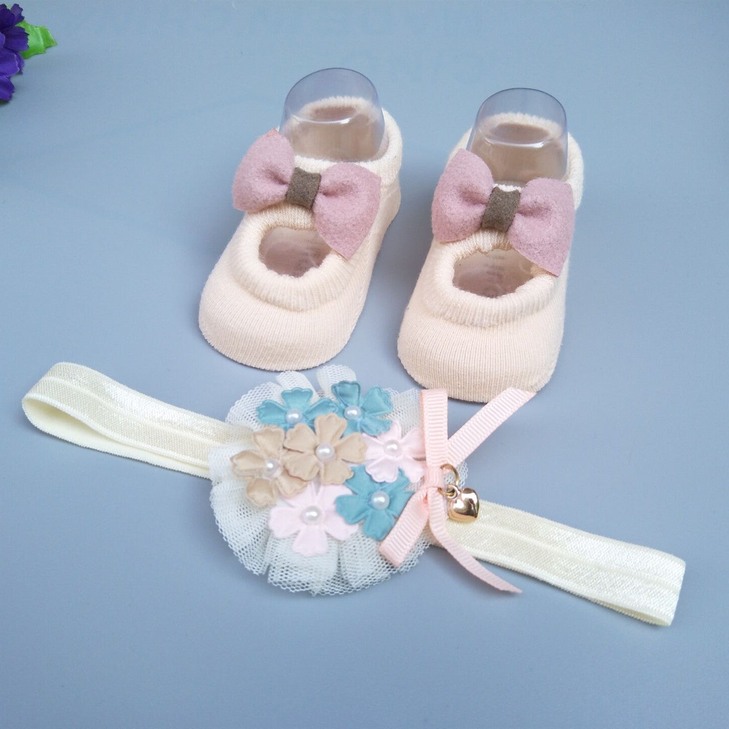 Flag Village New Baby Girl Socks Headband Gift Box