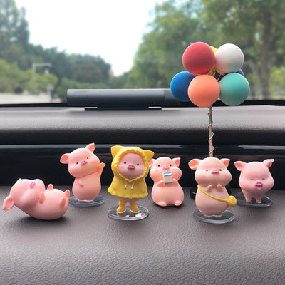 Flag Village Auto Tools Car Accessories Piggy Creative Cartoon Cute Car Decoration