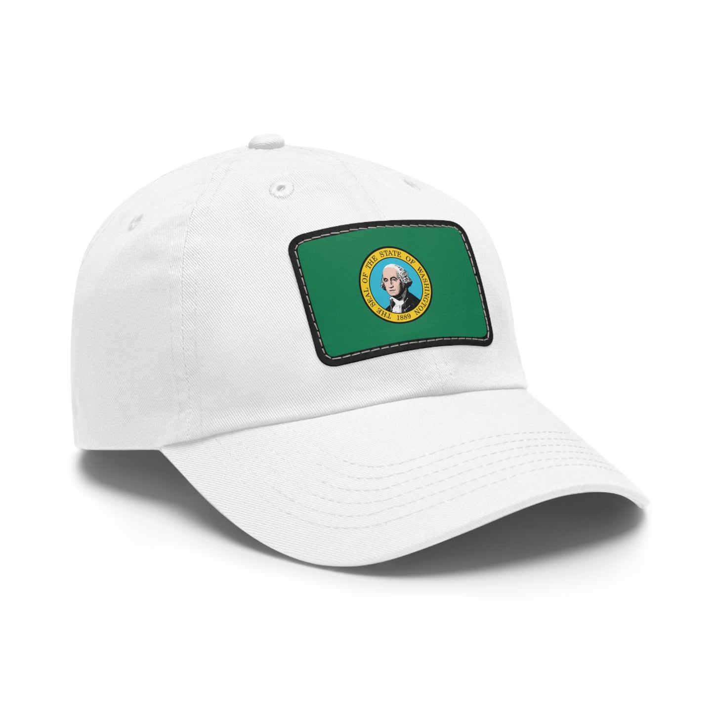 Flag Village USA Washington State Flag Hat Cap with Leather Patch