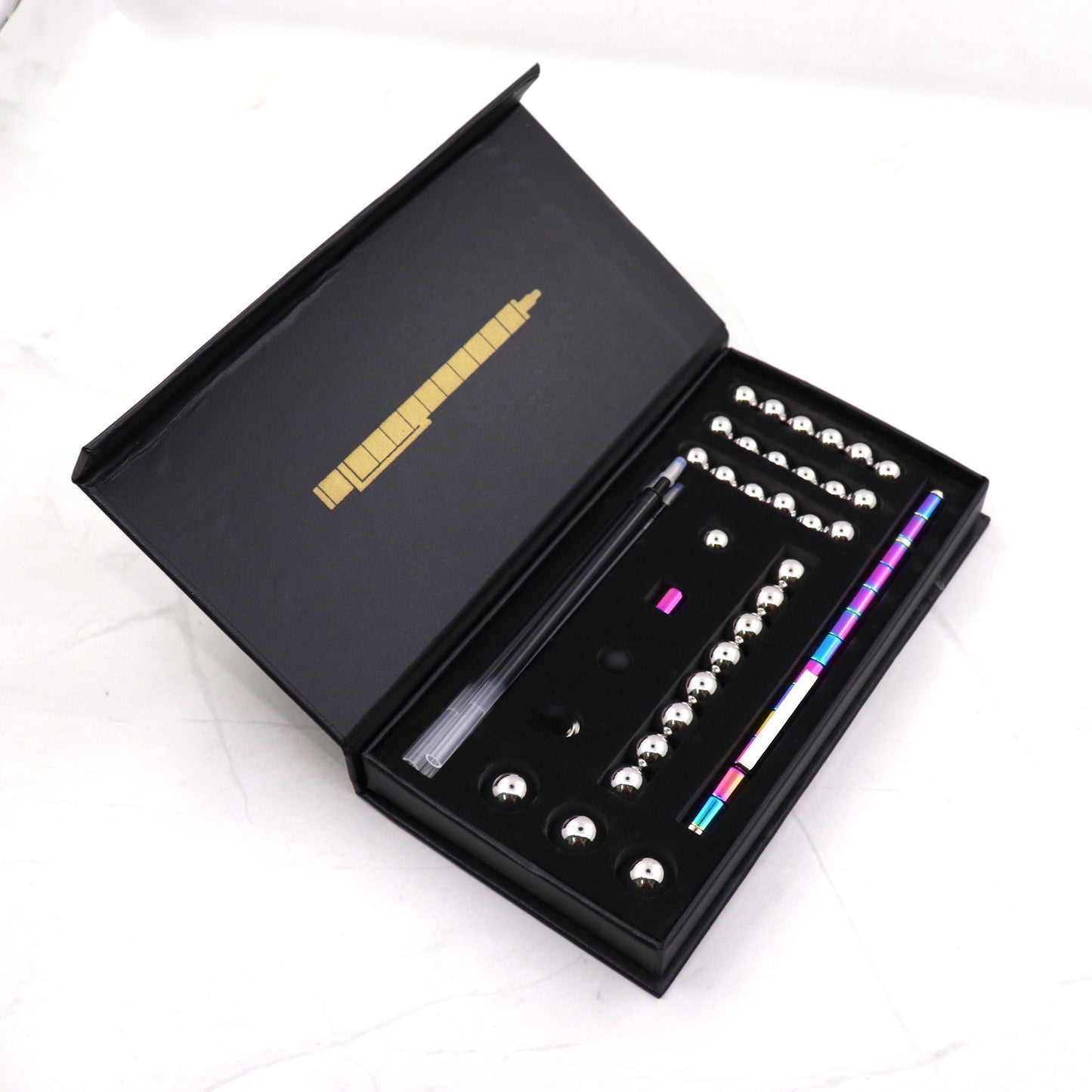 Flag Village Stress Reducer Relief Toys Gift Box funny black golden kits Fidget magnetic polar pen with stylus ball pen