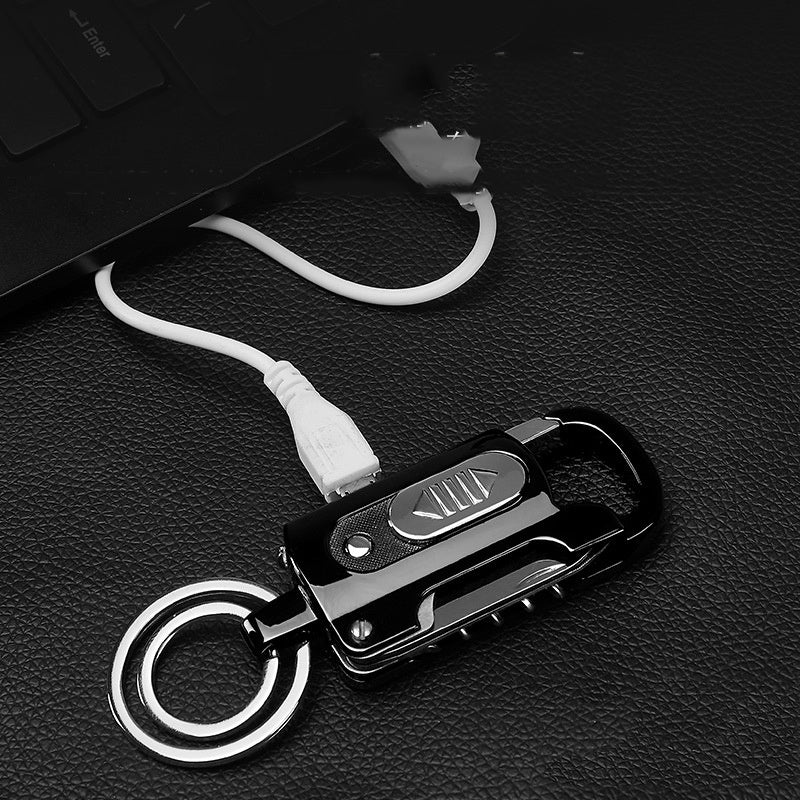 Flag Village Multi-functional Keychain Charging Lighter Mini-portable Cigarette Lighter Wild Camping