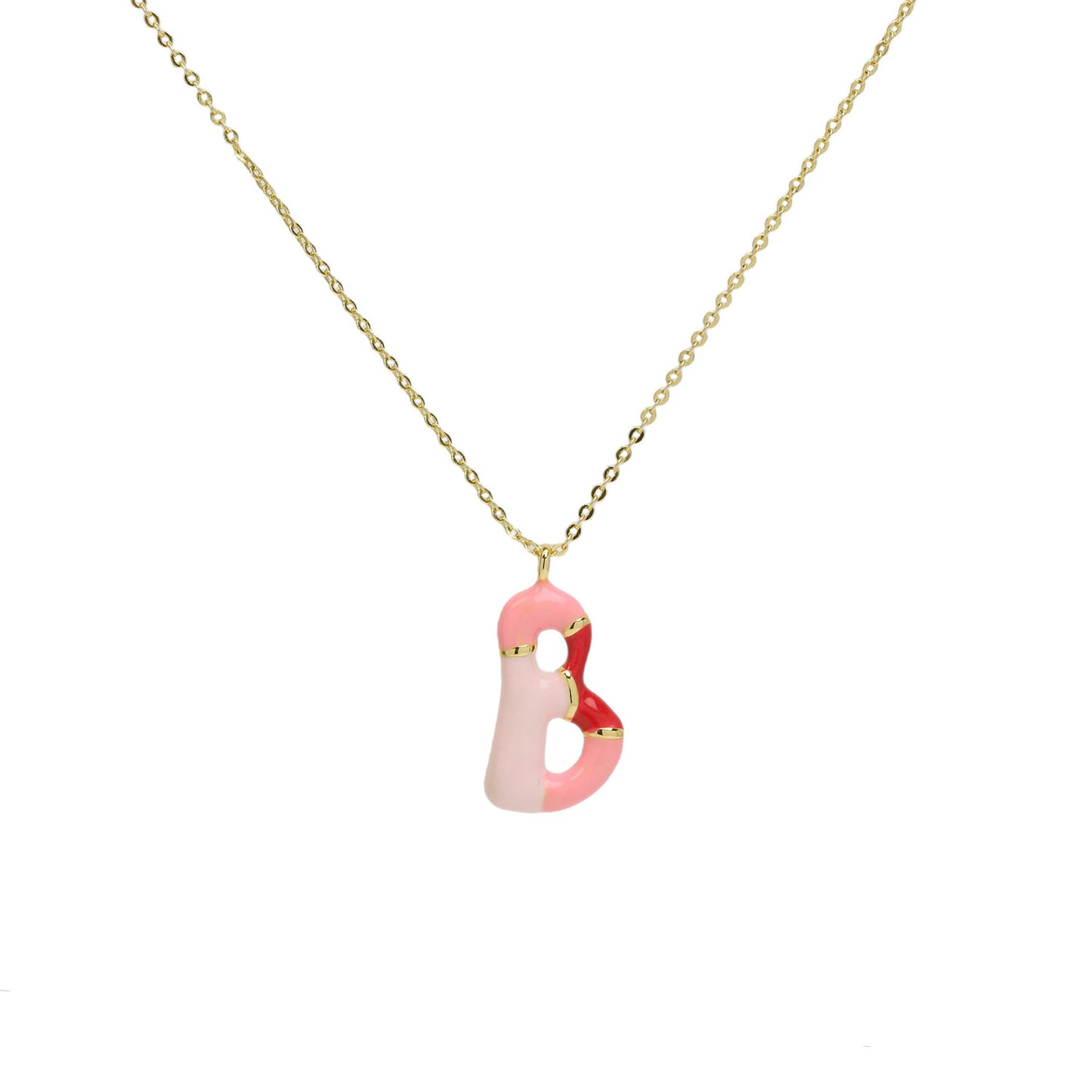 Flag Village Brass Epoxy Capsule 26 Letter Necklace For Women Initial Alphabet Pendant Necklace Fashion Link Chain Jewelry Gifts