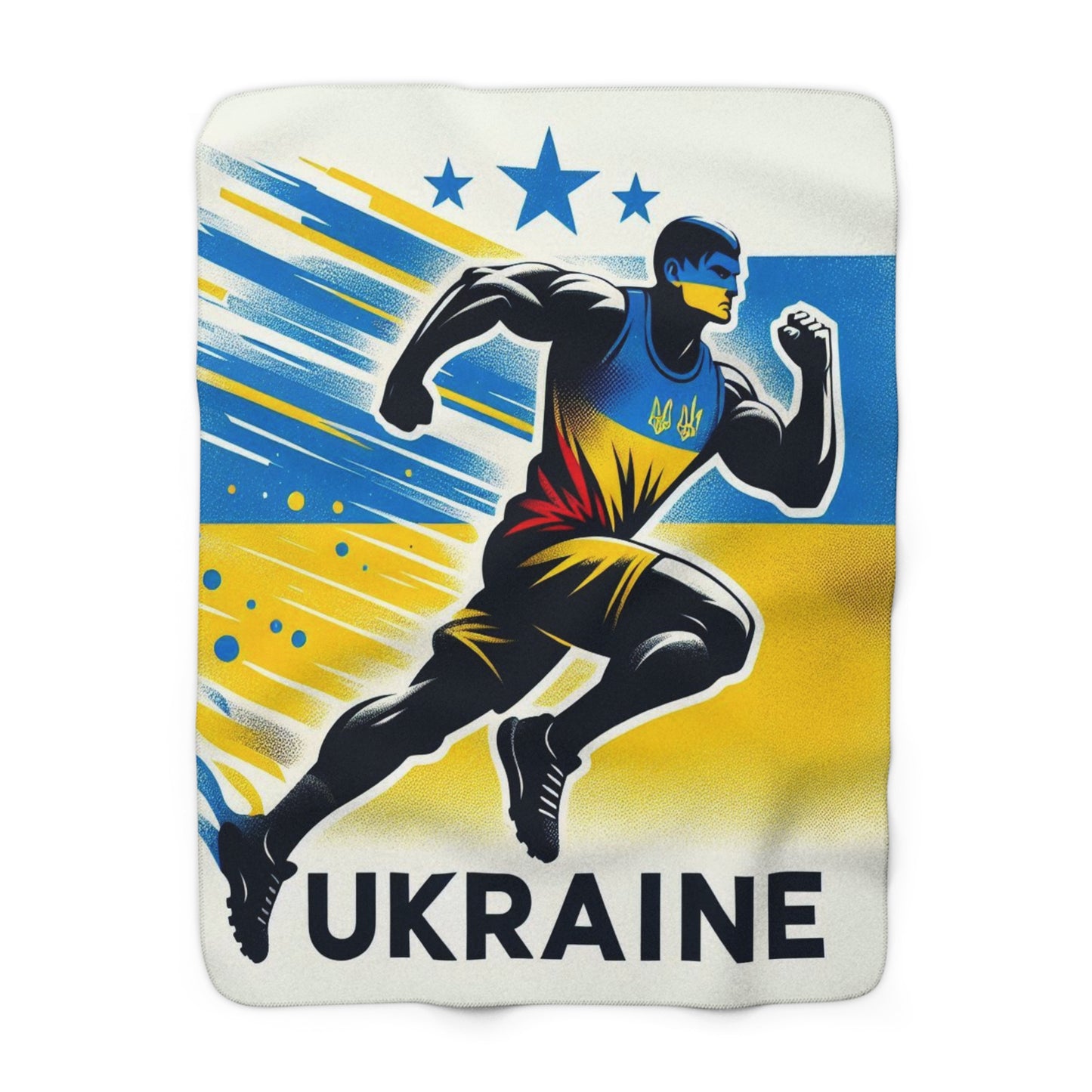 Flag Village Ukraine Sporting Flag Sherpa Fleece Blanket UKR0003