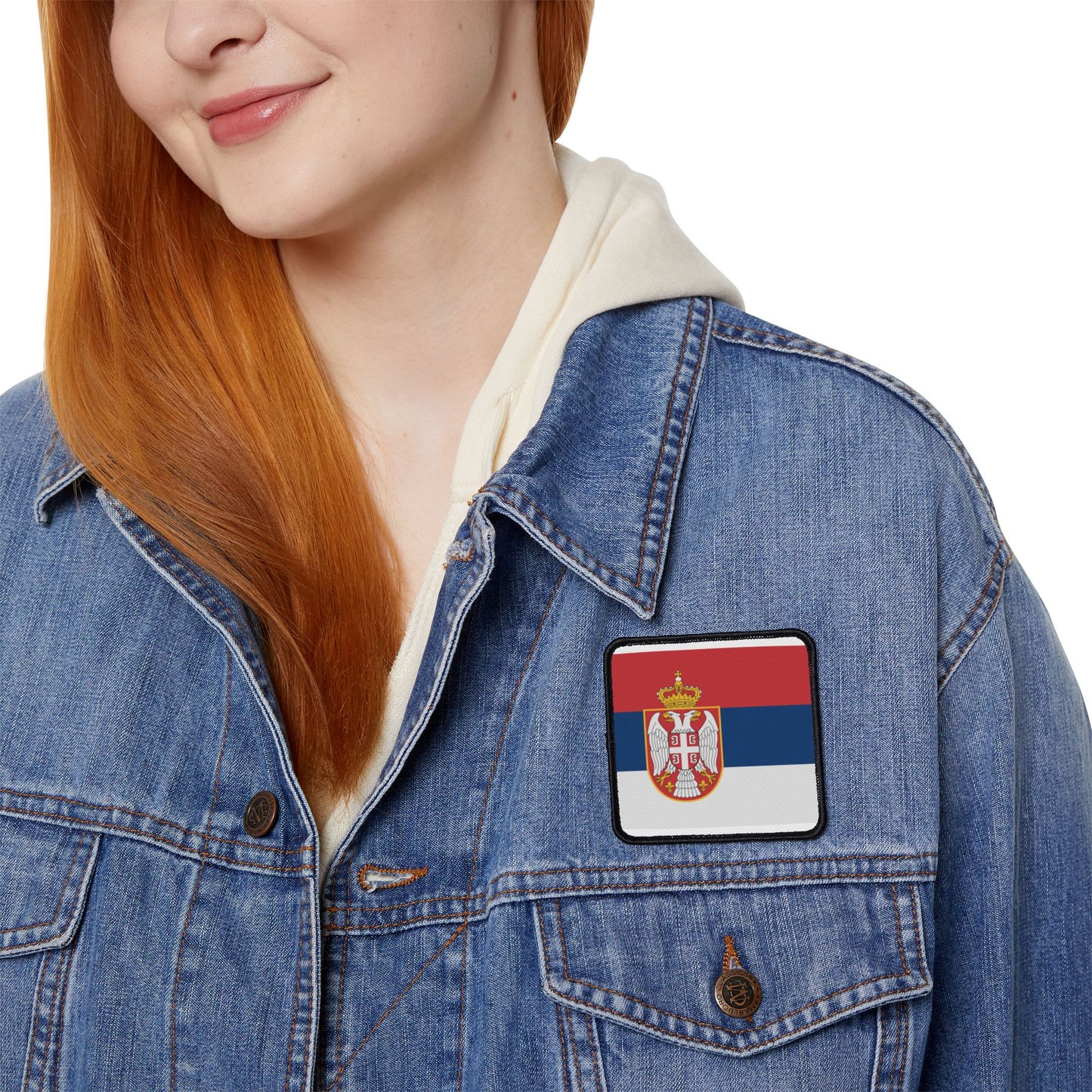 Flag Village Serbia Flag Embroidery Iron-On Patches