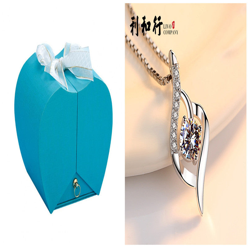Flag Village Creative Eternal Flower Necklace Ring Double Gift Box