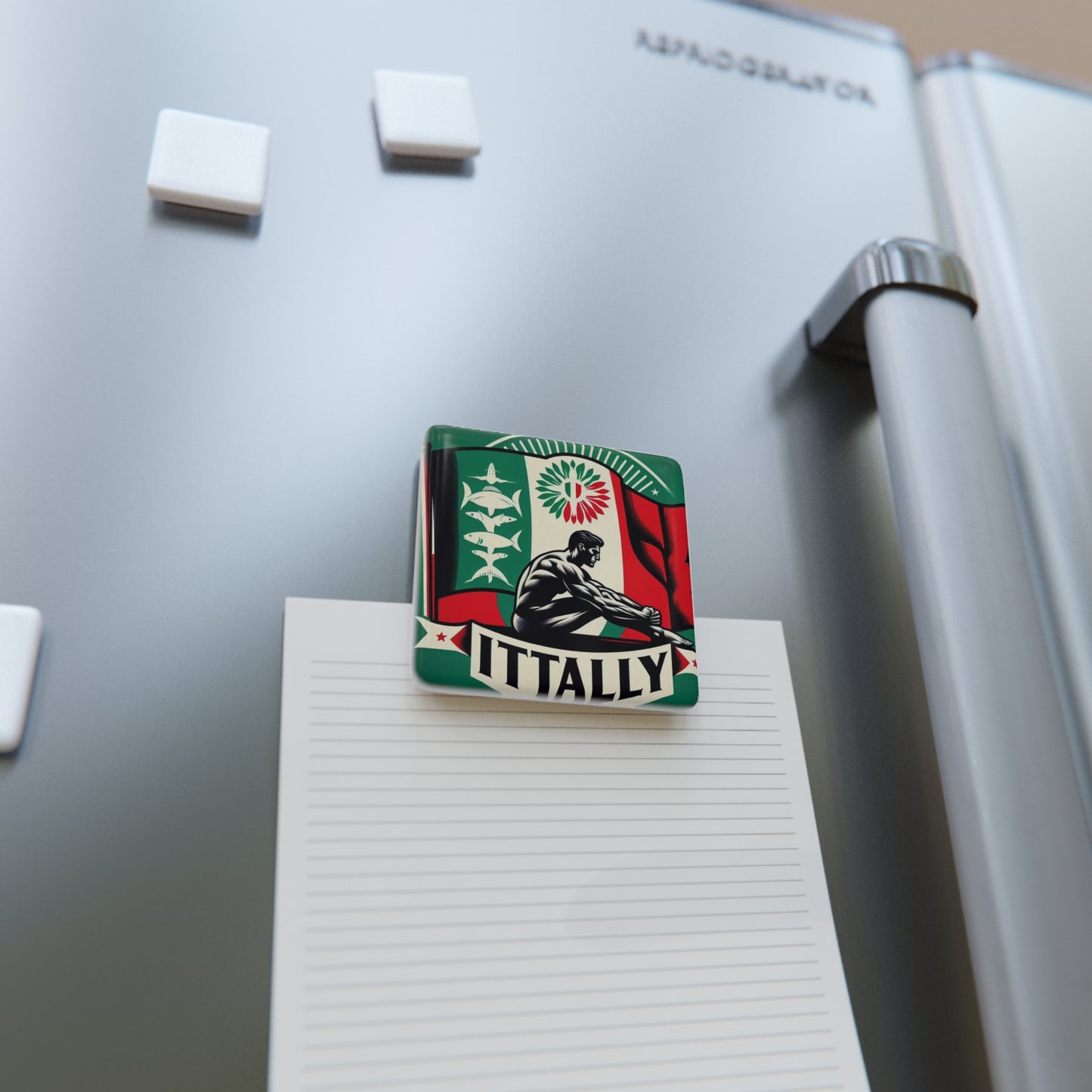 Flag Village Italy Flag Sporting Porcelain Magnet, Square ITA0005