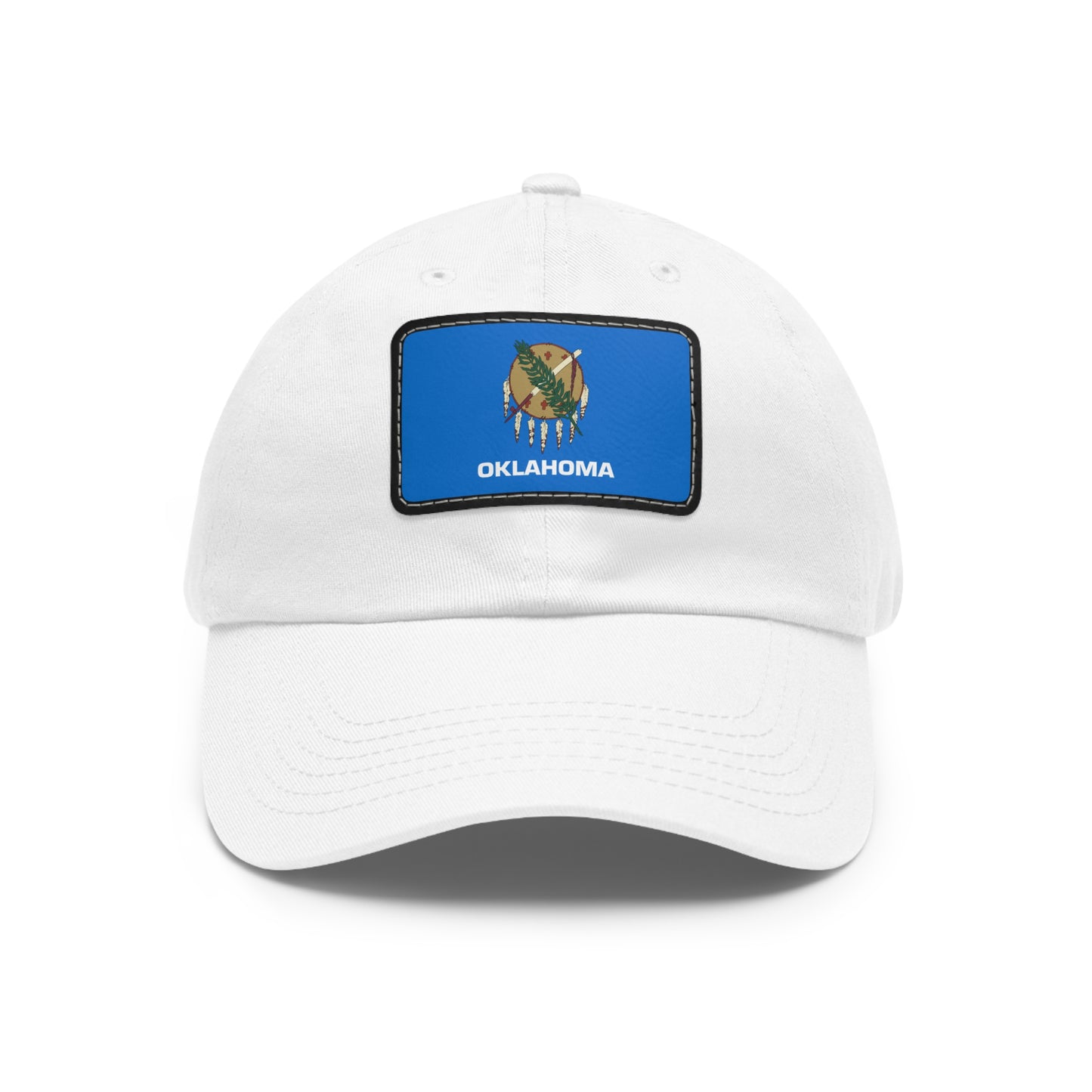 Flag Village USA Oklahoma State Flag Hat Cap with Leather Patch