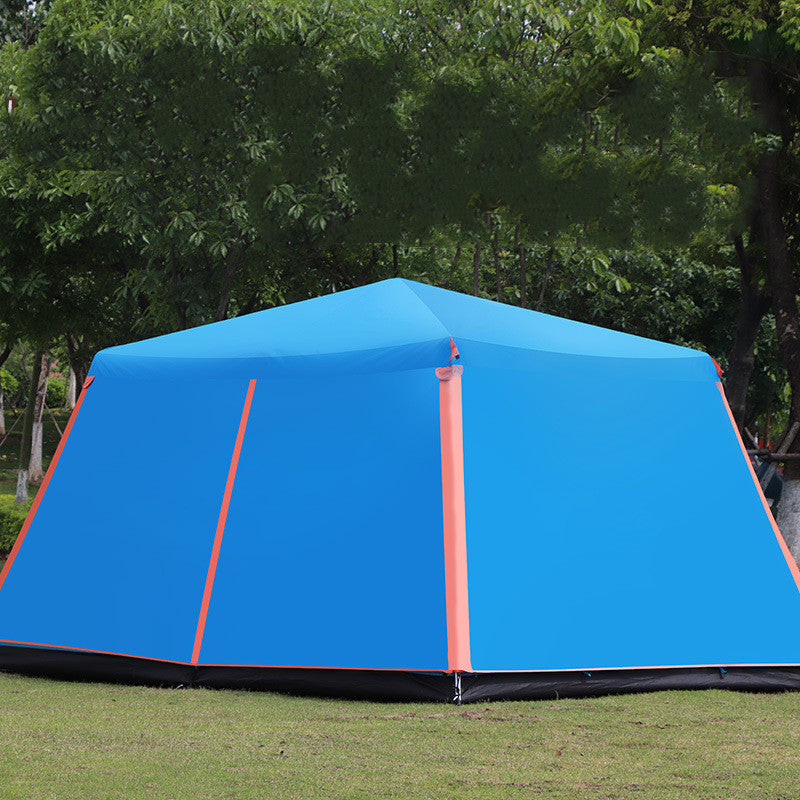 Flag Village Outdoor Fully Automatic Aluminum Pole 3-4-5-8 People Double-layer Thickening Rainstorm Field Camping Big Tent