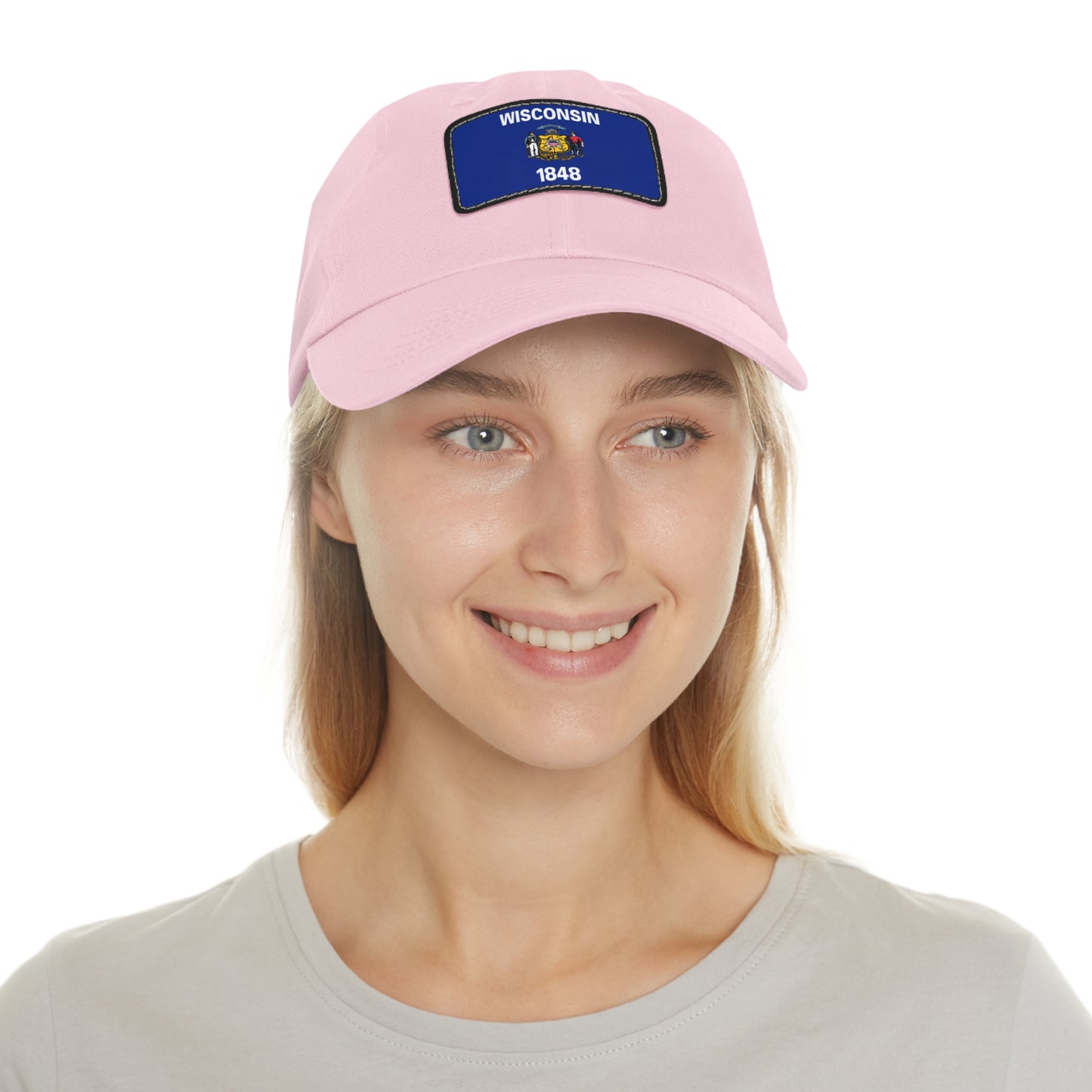 Flag Village USA Wisconsin State Flag Hat Cap with Leather Patch