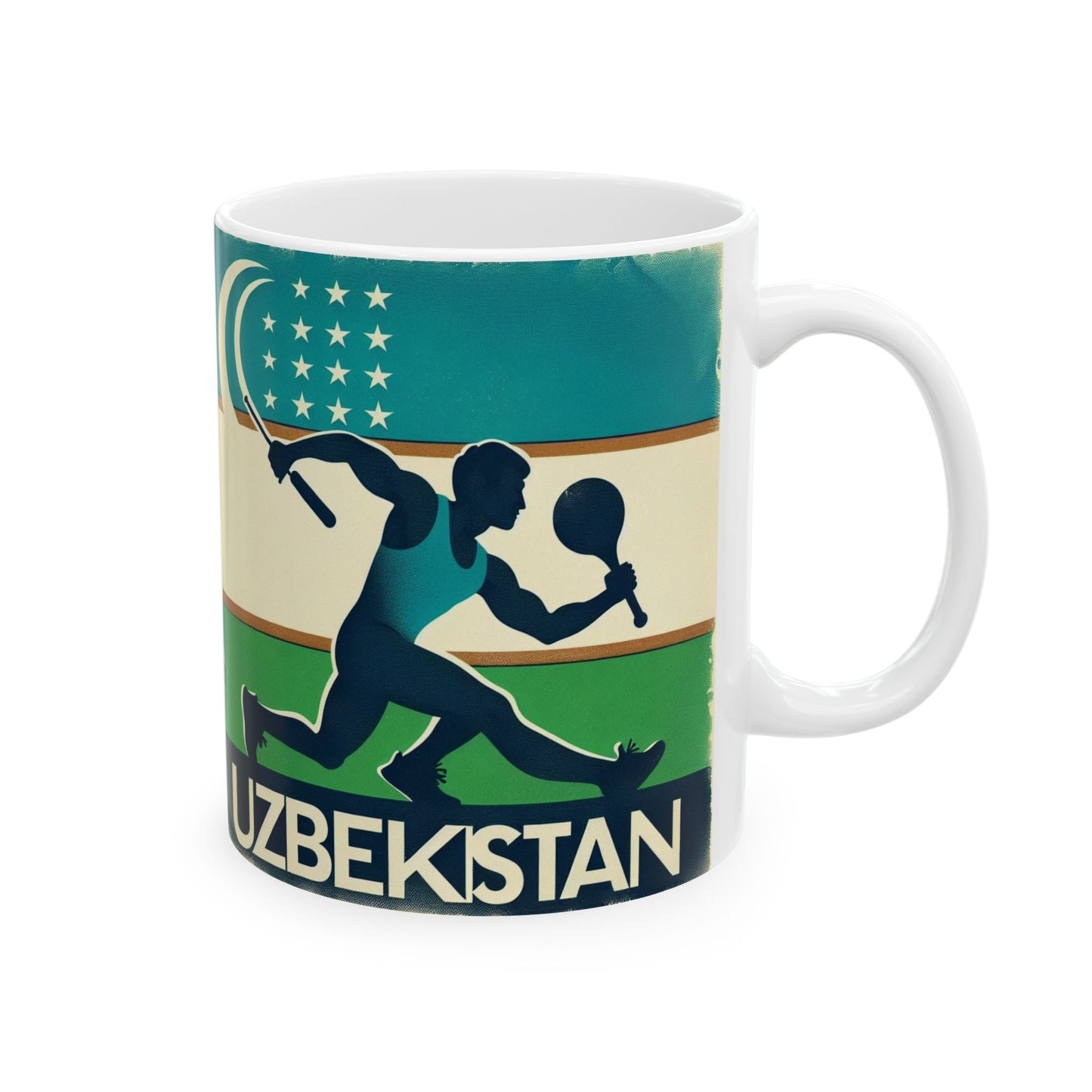 Flag Village Uzbekistan Sporting Flag Ceramic Coffee Mug 11oz UZB0007