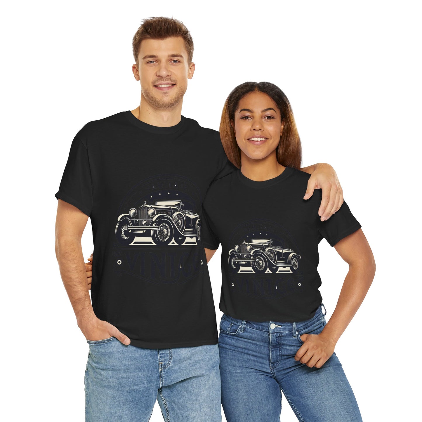 Flag Village USA Vintage Car Flag T-SHIRT Heavy Cotton Tee USA0007
