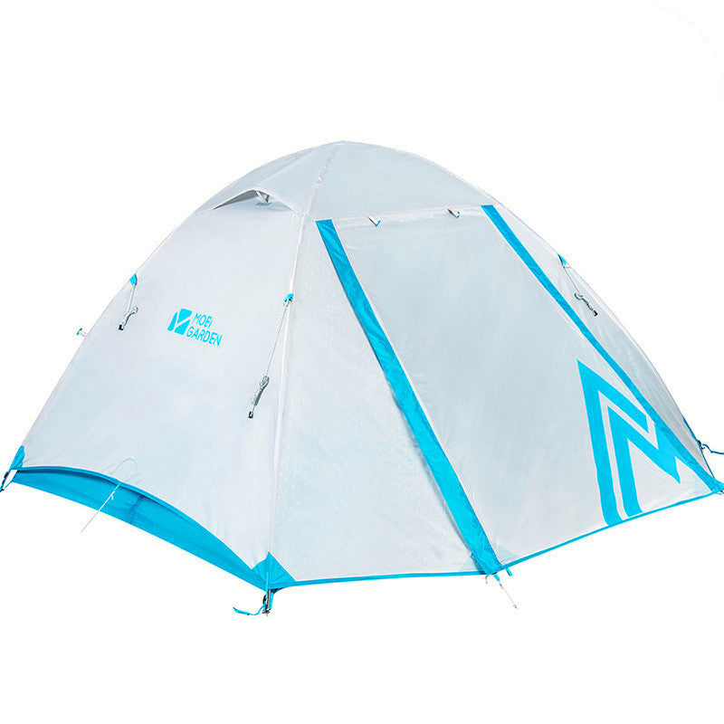 Flag Village Mountaineering Camping Windproof And Rainproof Aluminum Alloy Three Season Double Deck Camping Tent