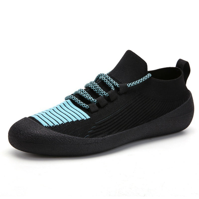 Flag Village Outdoor Casual Men'S Shoes Round Toe Solid Color Casual Lace-Up Sneakers For Men