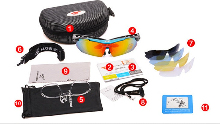 Flag Village 0089 Outdoor Sports With A Bike Bicycle Gear Box Myopia Goggles Sunglasses Polarized Riding Glasses