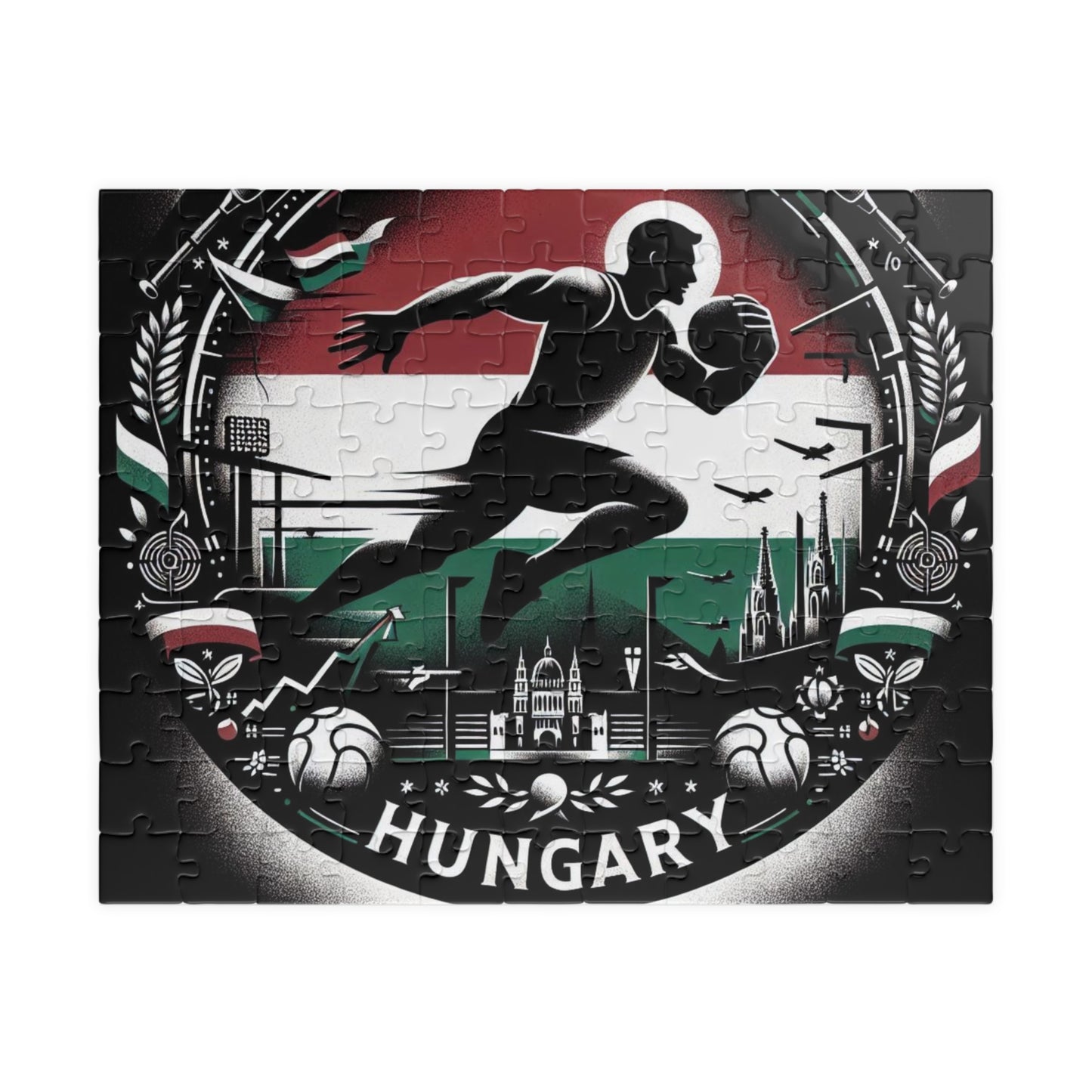 Flag Village Hungary Sporting Flag Puzzle (110, 252, 520, 1014-piece) HUN0001