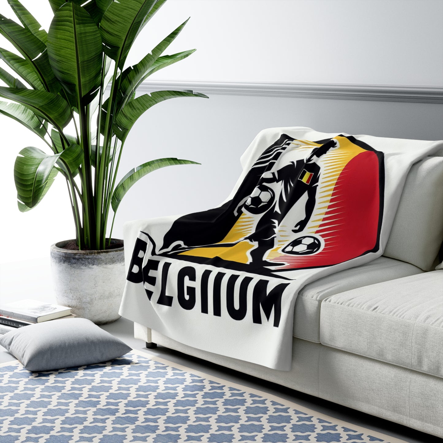 Flag Village Belgium Sporting Flag Sherpa Fleece Blanket BLE0009