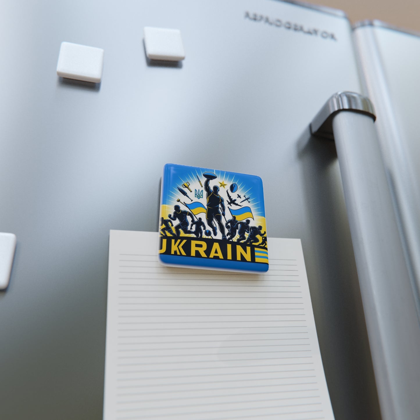 Flag Village Ukraine Flag Sporting Porcelain Magnet, Square UKR0005