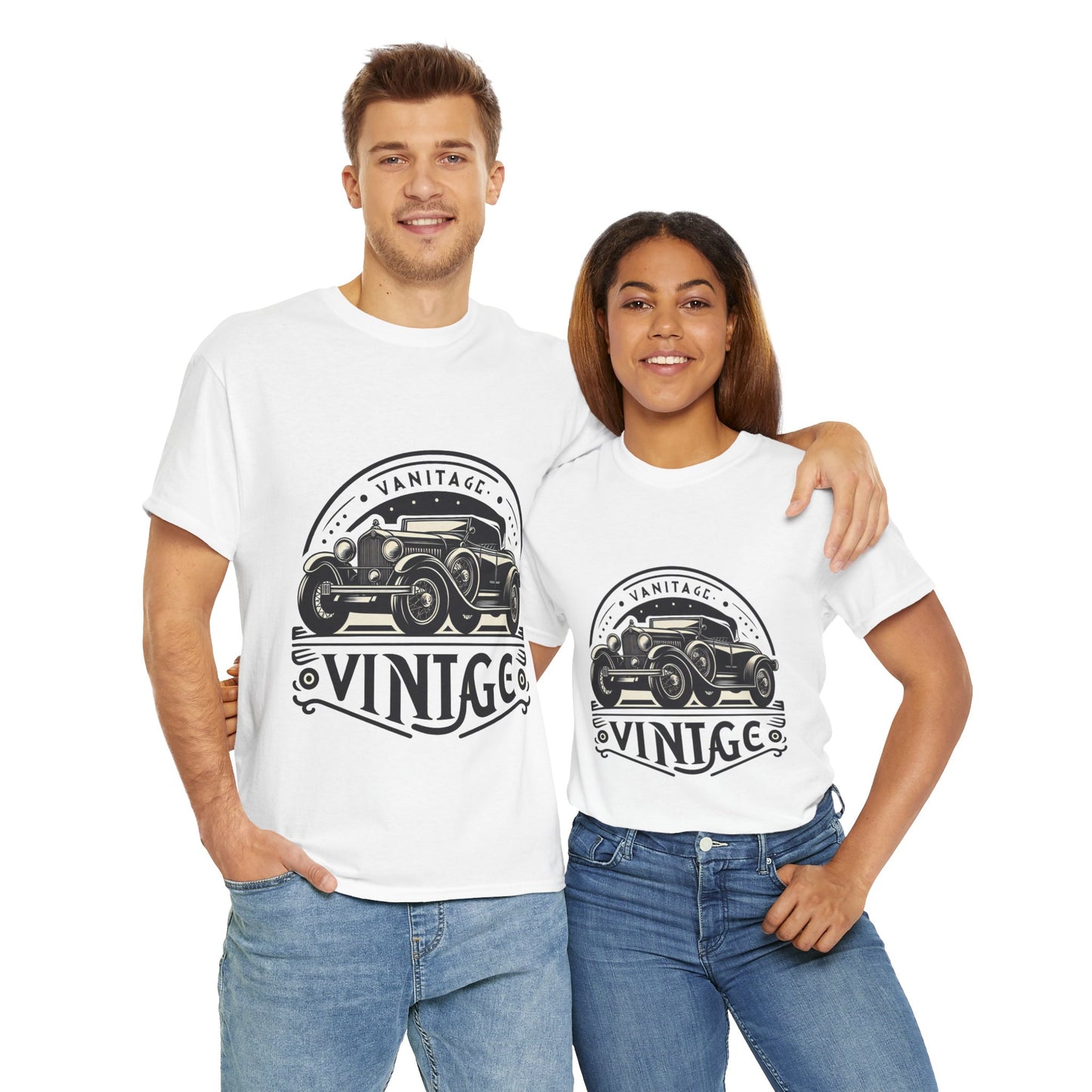 Flag Village USA Vintage Car Flag T-SHIRT Heavy Cotton Tee USA0007