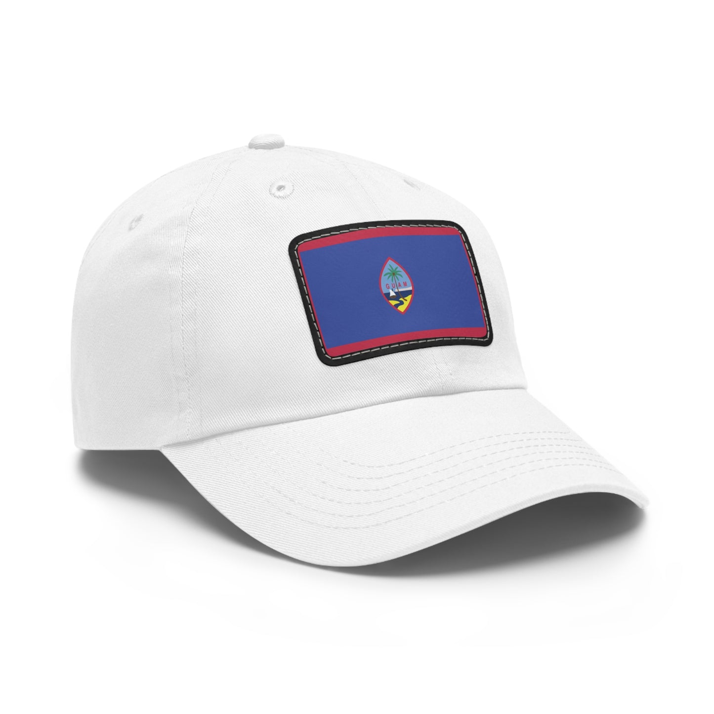Flag Village Guam Flag Hat Cap with Leather Patch