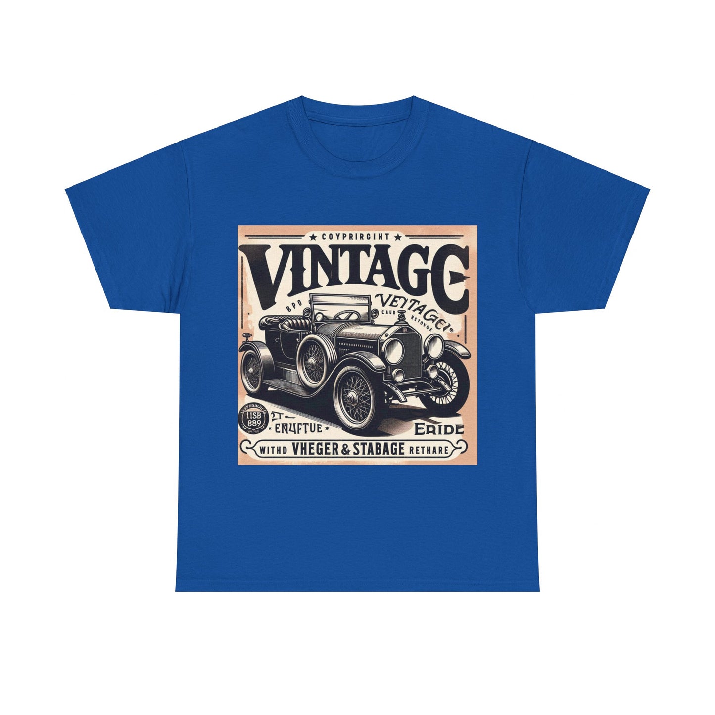 Flag Village USA Vintage Car Flag T-SHIRT Heavy Cotton Tee USA0008