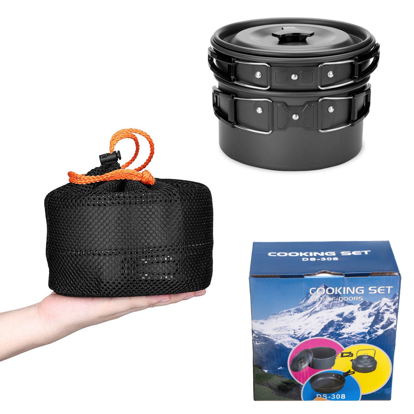 Flag Village Camping Cooker Outdoor Teapot Combination Picnic Pot Set