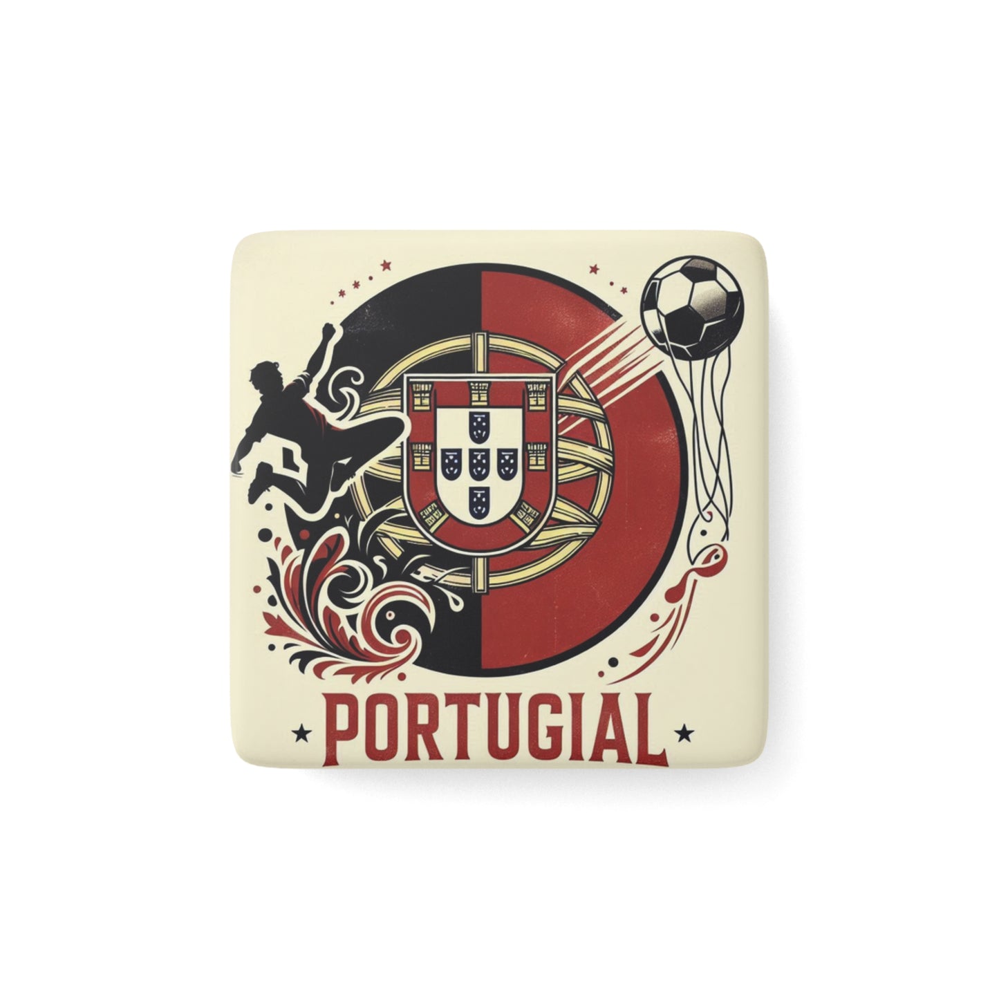 Flag Village Portugal Flag Sporting Porcelain Magnet, Square PRT0006