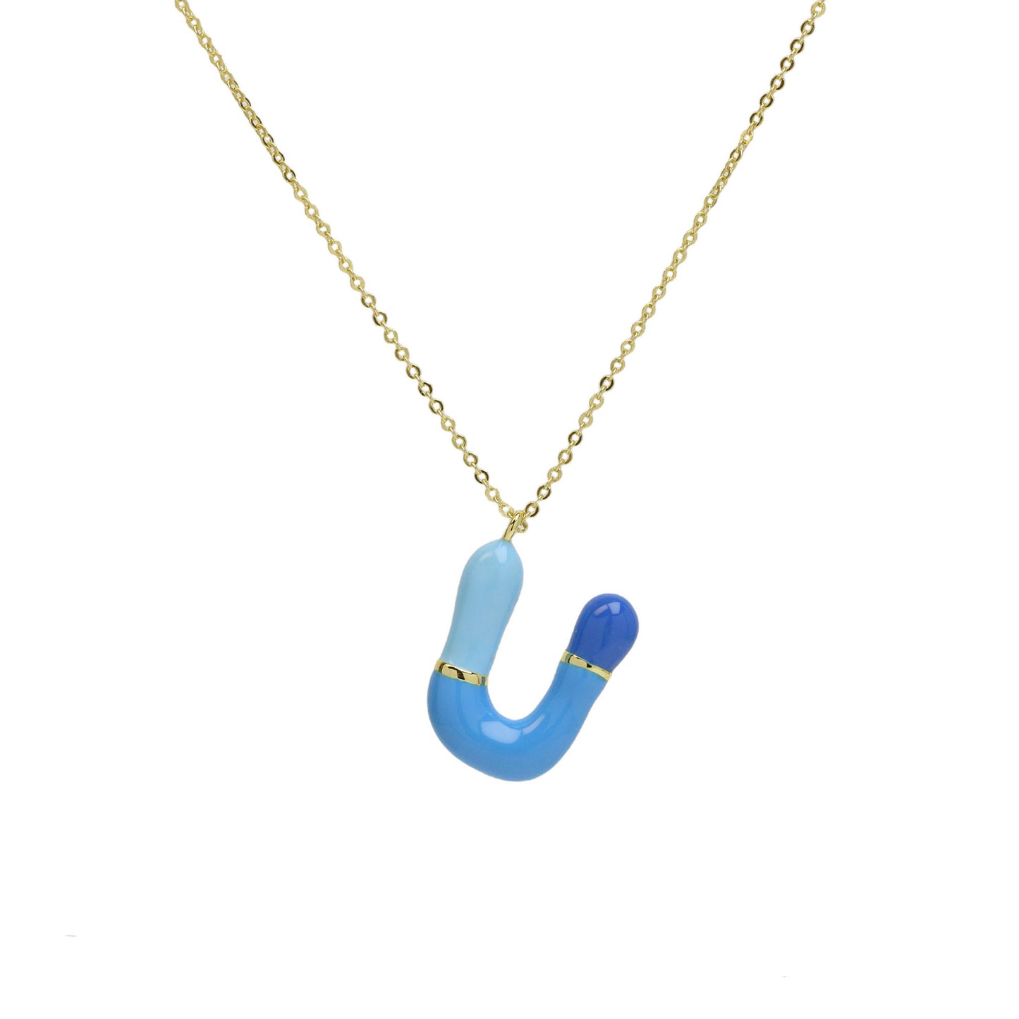 Flag Village Brass Epoxy Capsule 26 Letter Necklace For Women Initial Alphabet Pendant Necklace Fashion Link Chain Jewelry Gifts