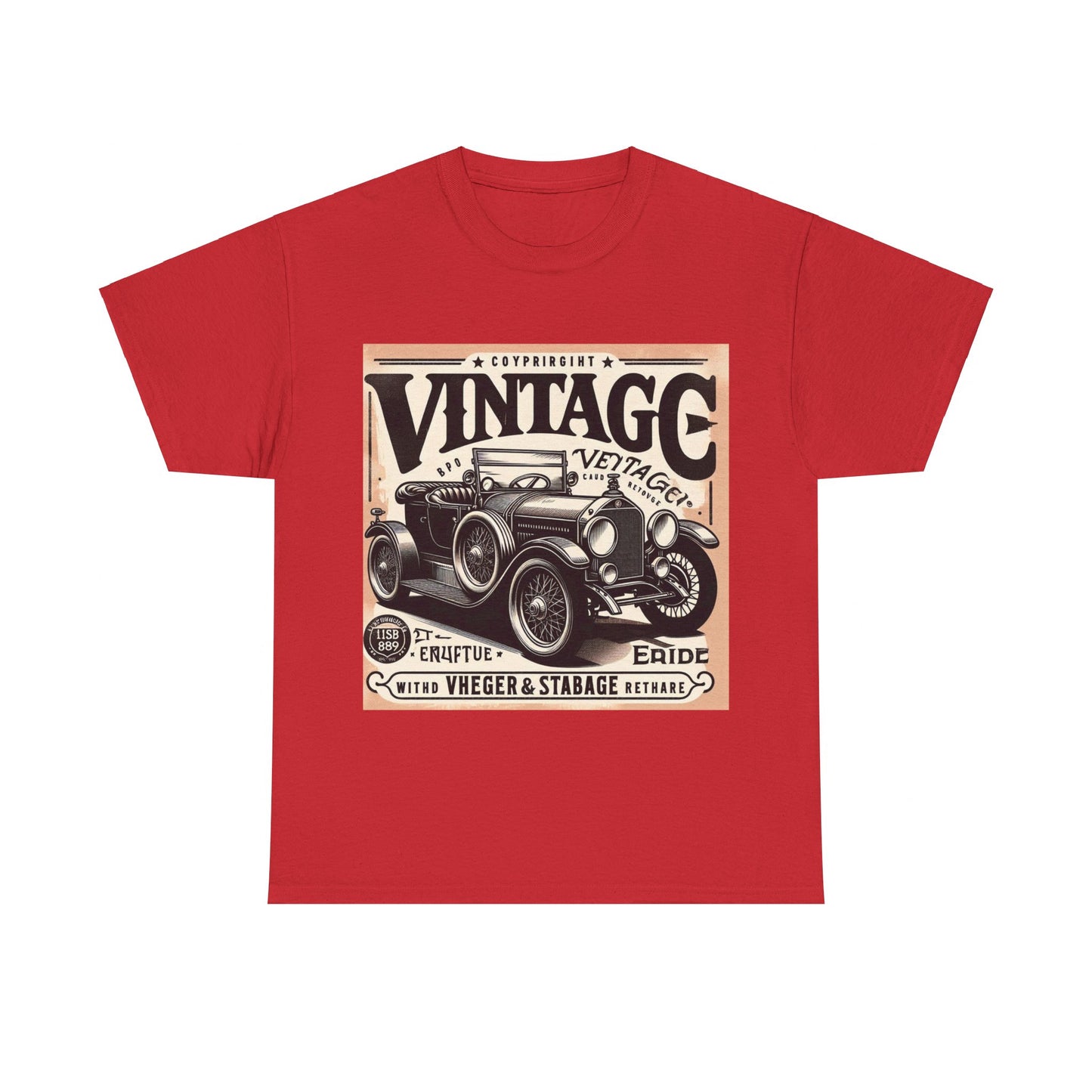 Flag Village USA Vintage Car Flag T-SHIRT Heavy Cotton Tee USA0008