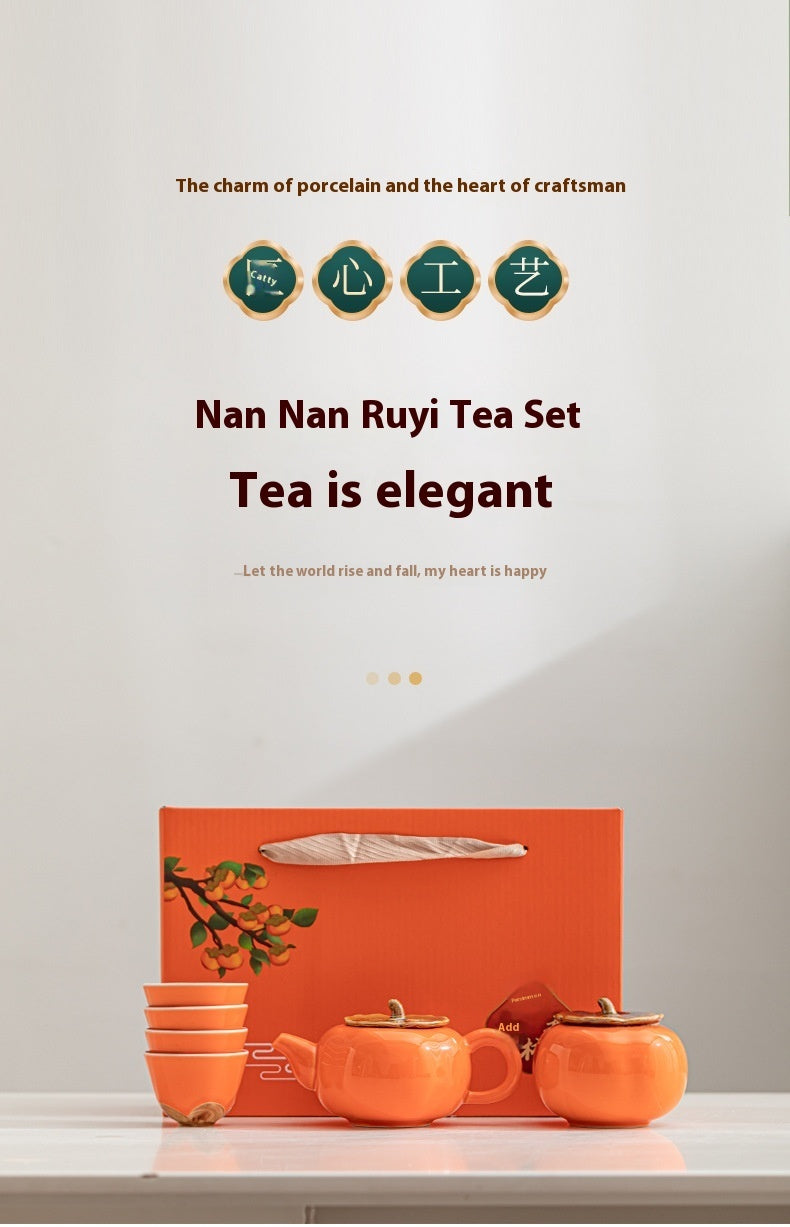 Flag Village Gift Box With Hand Gift Set Ceramic Tea Set Suit
