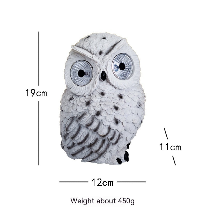 Flag Village Solar Resin Owl Decorative Products LED Lights Creative Outdoor Courtyard Decoration Gifts