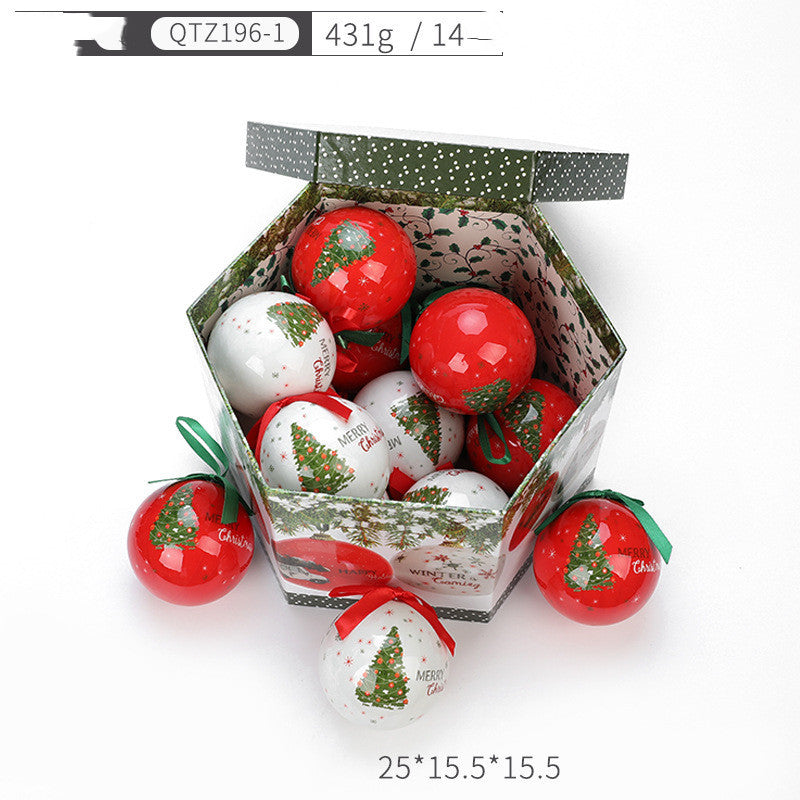 Flag Village Christmas Gift Box With Christmas Tree Decoration Pendant