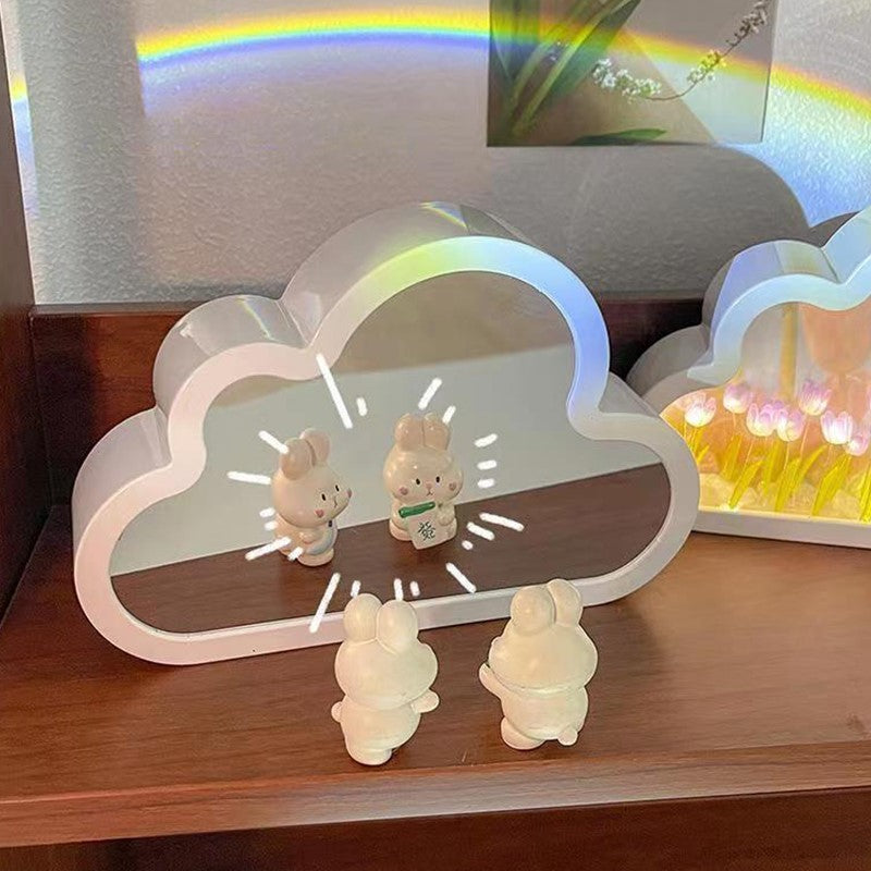 Flag Village Tulip Night Lamp DIY Material Cloud Tulips Night Lamp Decorative Mirrors Photo Frame LED Table Lights Korean Creative Desk Bedroom Handmade Birthday Gifts