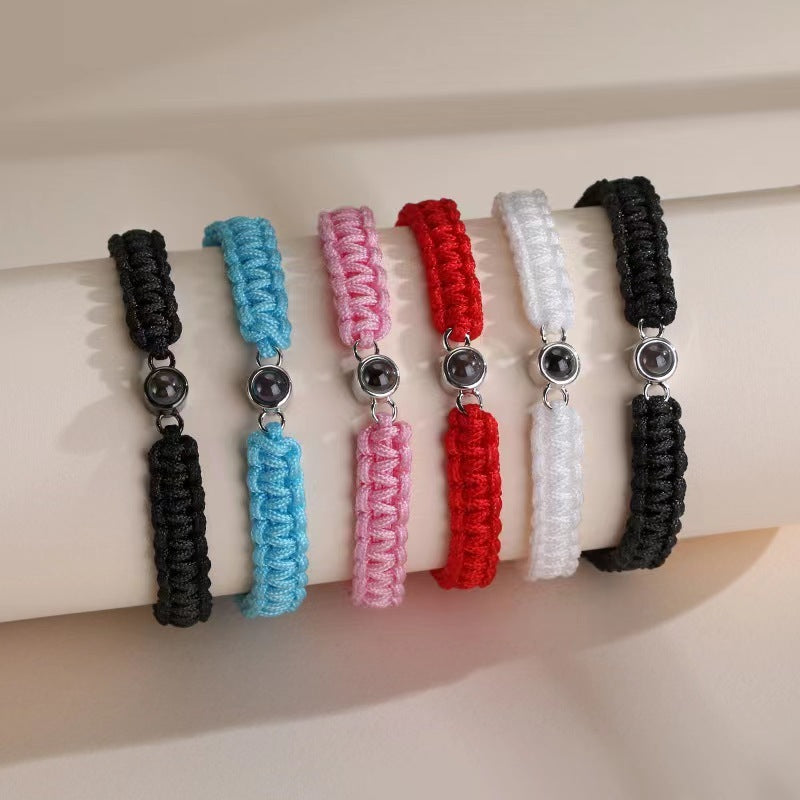 Flag Village 100 Words Of I Love You Projection Bracelet Engraved Photos Commemorative Gifts