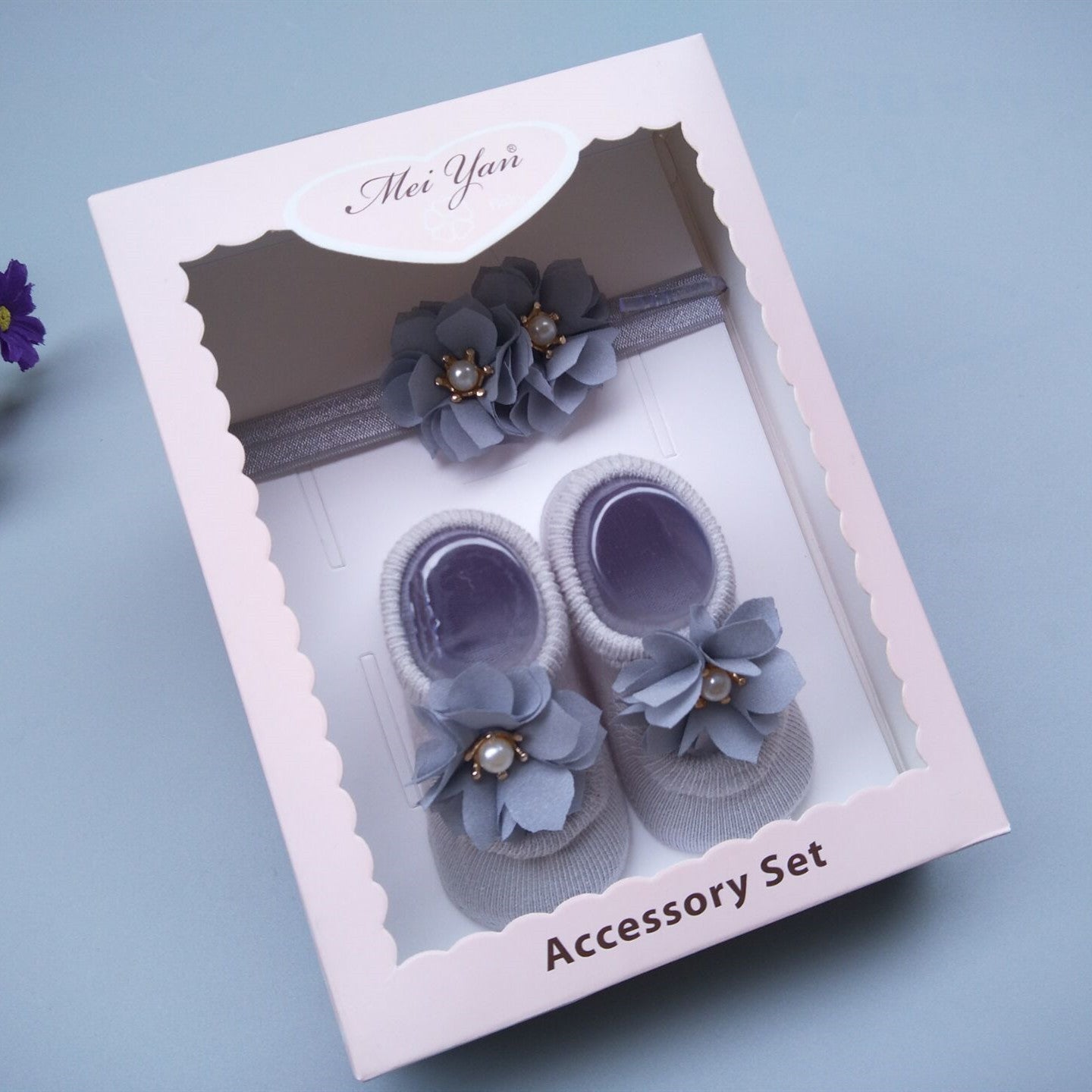 Flag Village New Baby Girl Socks Headband Gift Box