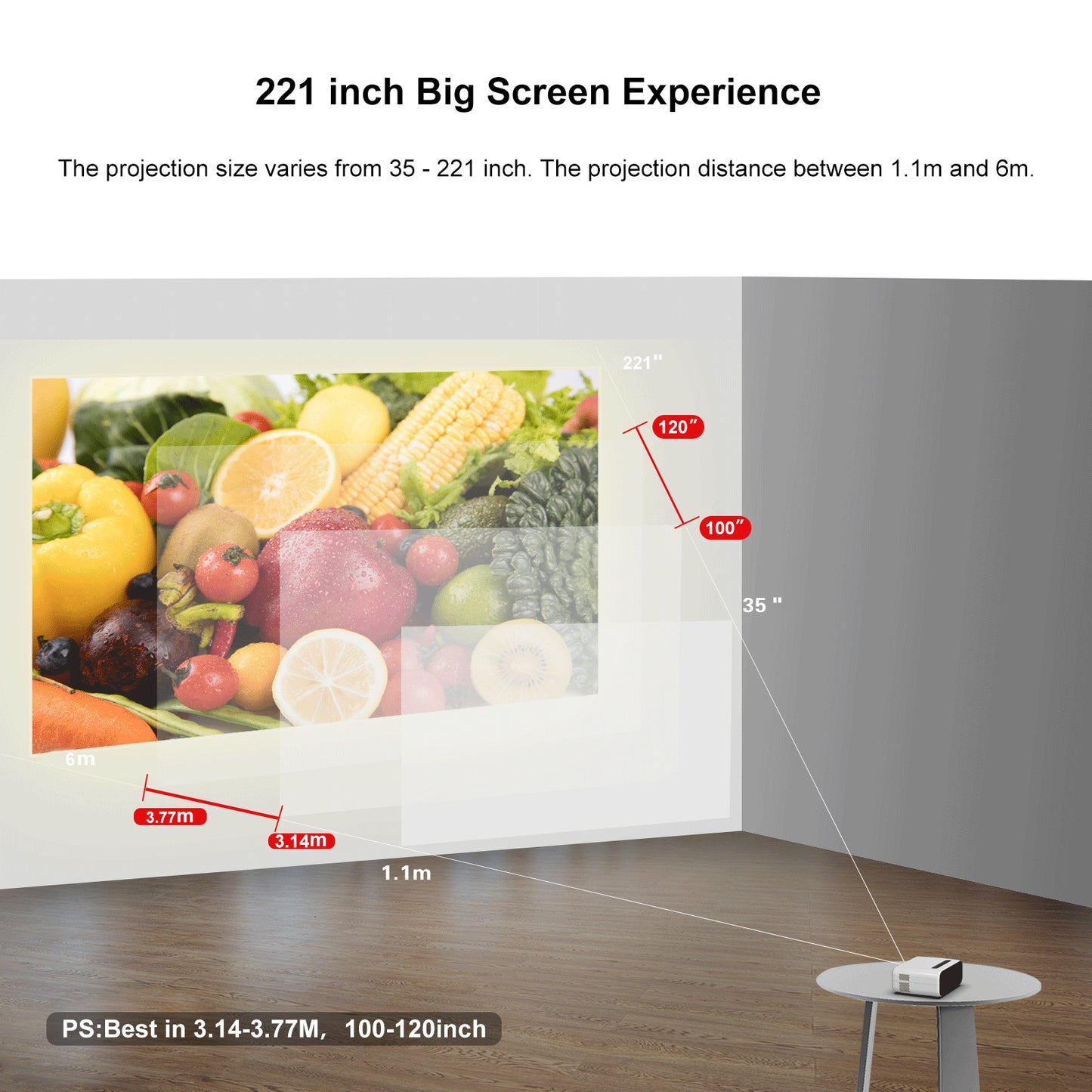 Flag Village HD Mini Home Projector Led Home Theater Children's Gifts