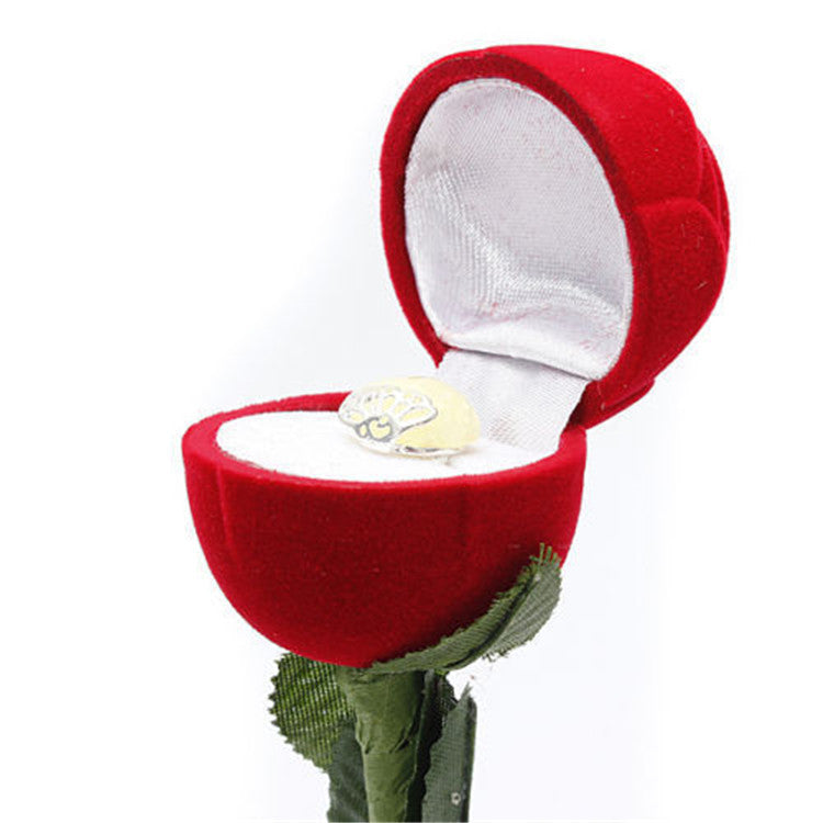 Flag Village Romantic Red Rose Flower Ring Gift Box for Anniversary Wedding Proposal & Gifts