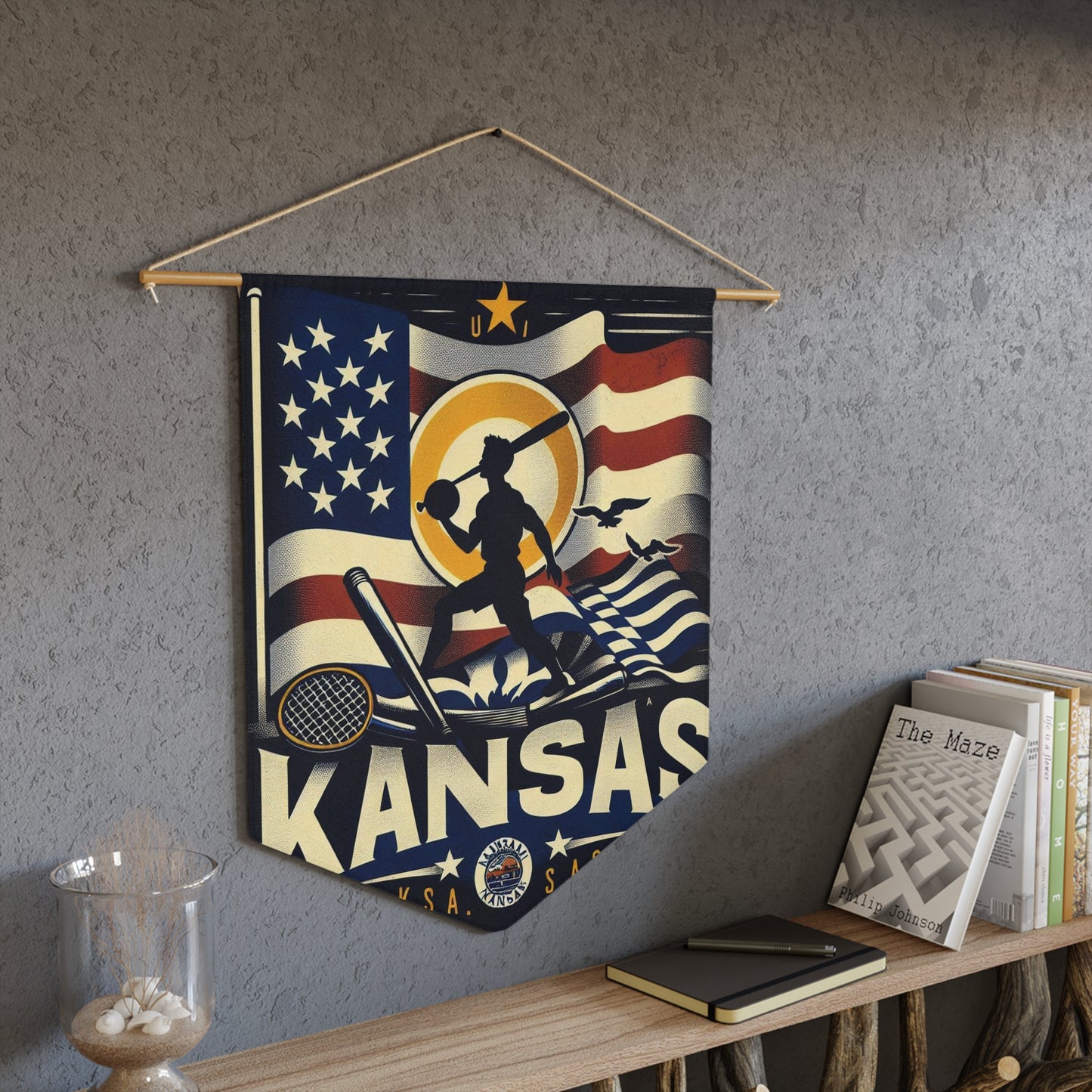 Flag Village Kansas State Flag Pennant Sporting Home Wall decoration KS0002
