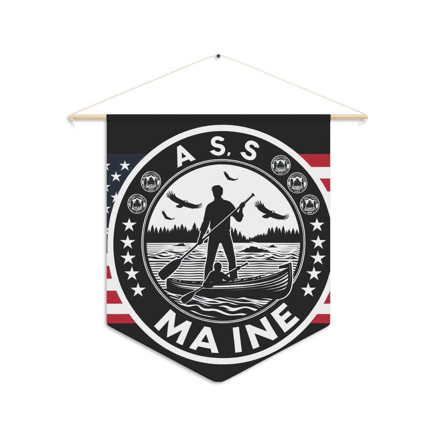 Flag Village Maine State Flag Pennant Sporting Home Wall decoration ME0001