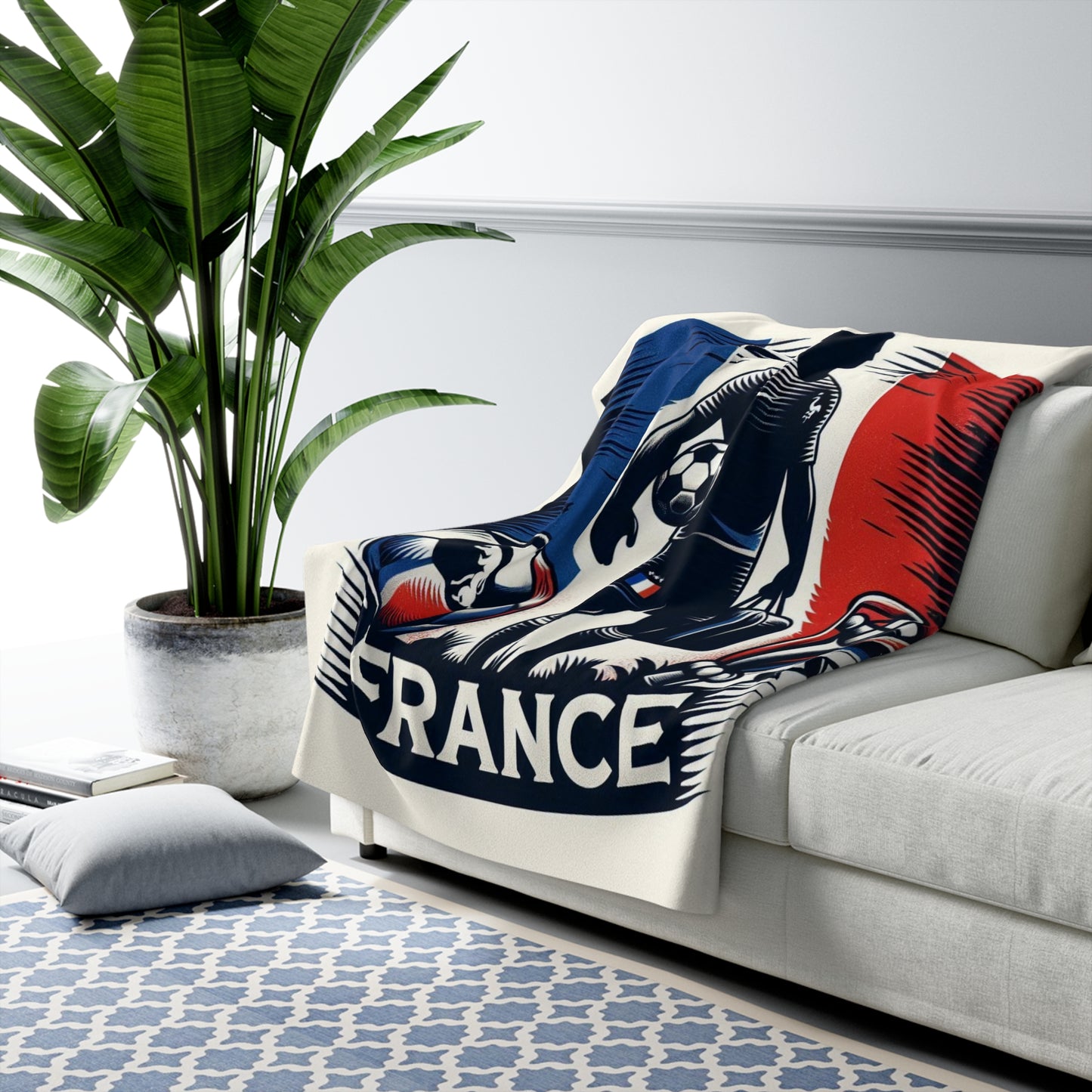 Flag Village France Sporting Flag Sherpa Fleece Blanket FRA0003