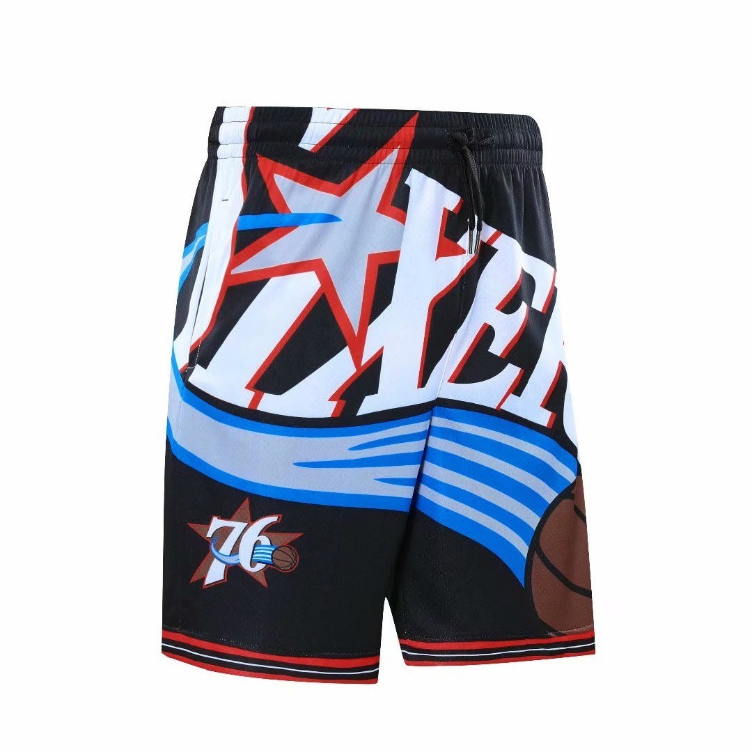 Flag Village 76-person Retro Basketball Outdoor Running Sports Beach Casual Loose Breathable Trendy Fashion Shorts