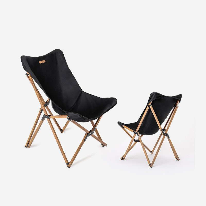 Flag Village Folding Wooden Grain Aluminum Pipe Camping Chair Portable Leisure