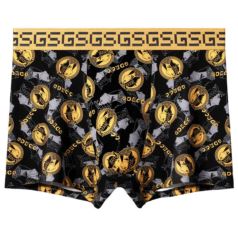 Flag Village Men's Pure Cotton Comfortable Boxer Briefs Breathable Plus Size High-end Gift Box