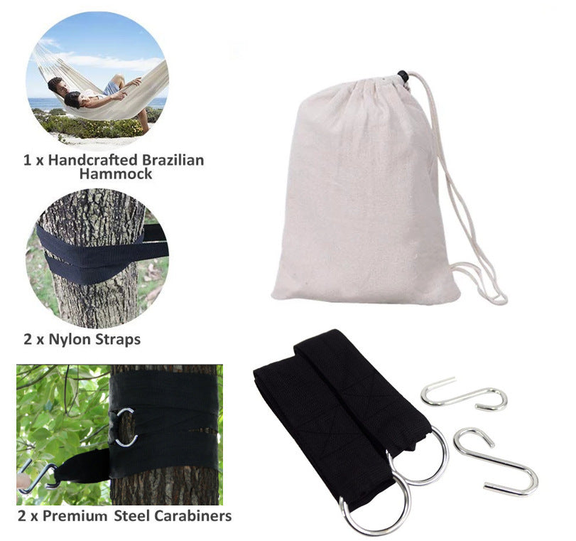 Flag Village Camping Hammock Cotton Hammock Swing Bed Outdoor Backpack Survival or Travel Swing