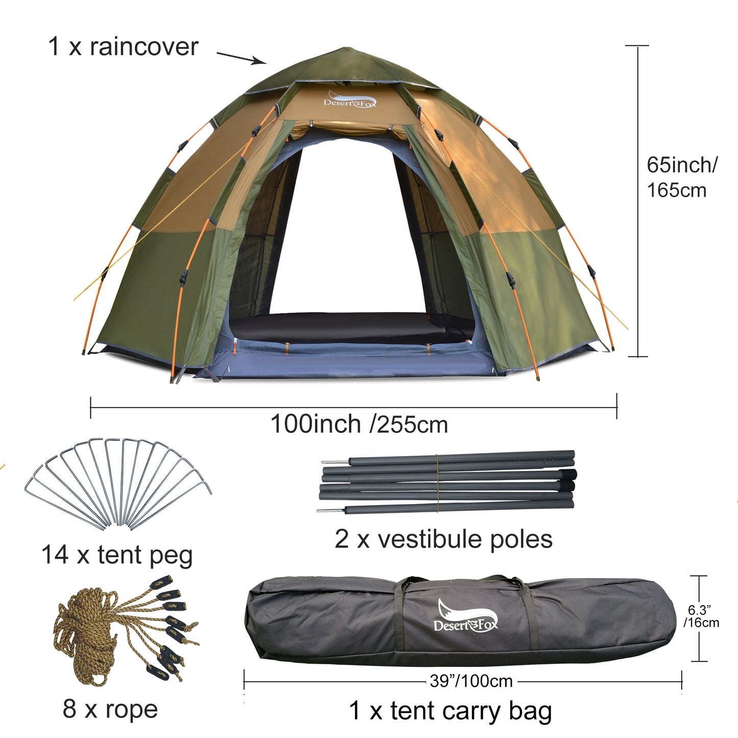 Flag Village Fully Automatic Hexagonal Speed-opening Rainstorm-proof Camping Tent