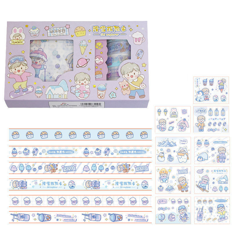 Flag Village Hand Account Sticker Tape Gift Box Set
