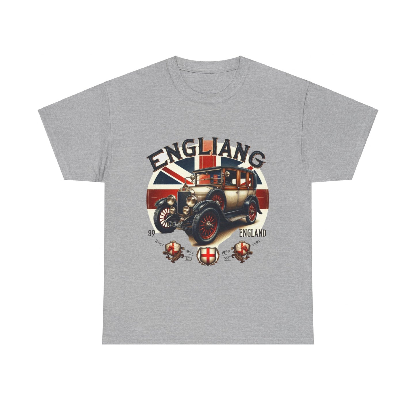 Flag Village UK Vintage Car Flag T-SHIRT Heavy Cotton Tee UK0002