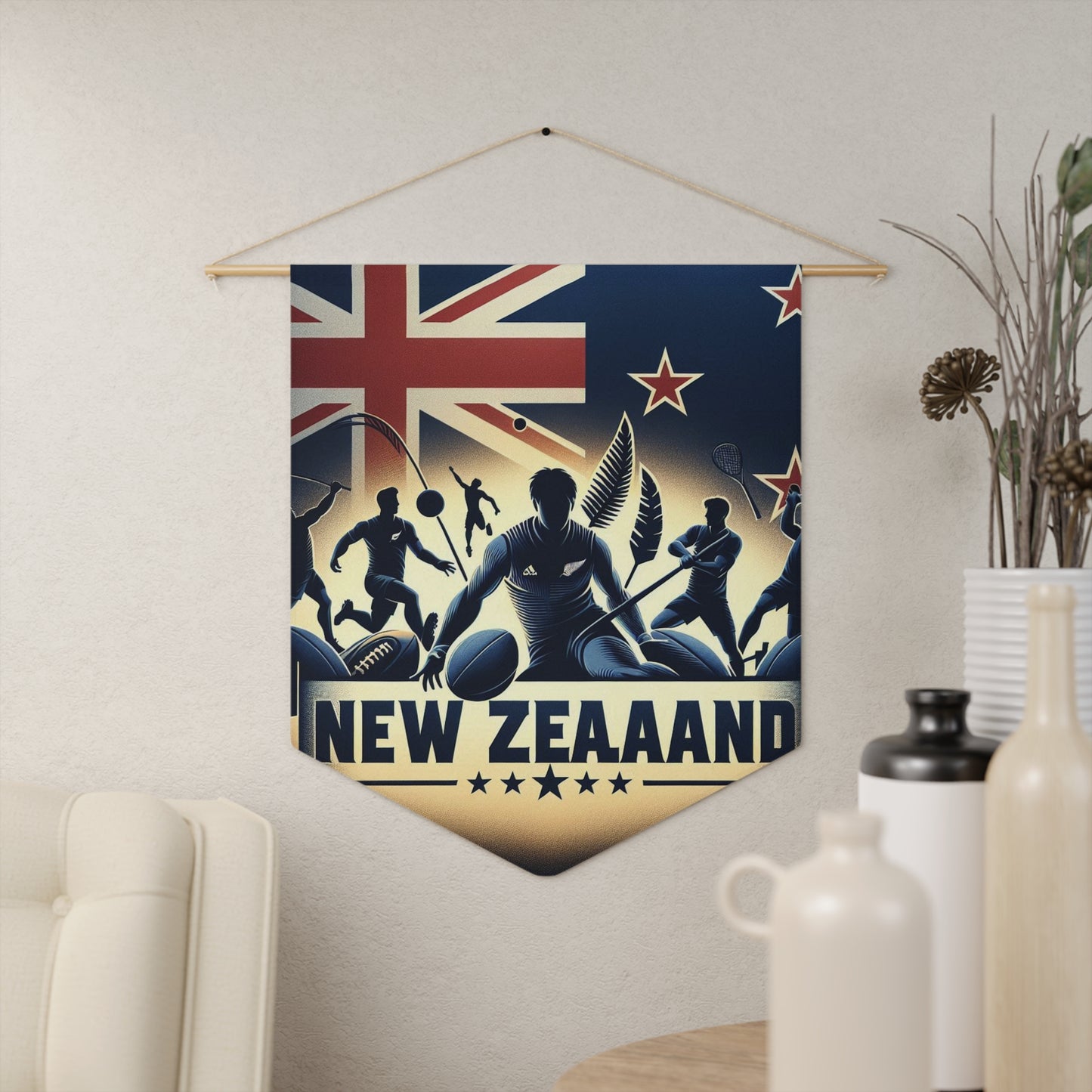 Flag Village New Zealand Flag Pennant Sporting Home Wall decoration NZL0002