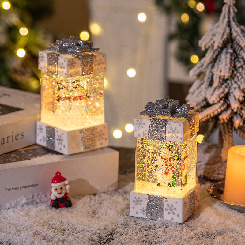 Flag Village Christmas Decorations Crystal Ball Christmas Gift Box Lights